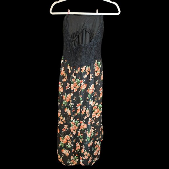 Deb Black Strapless Maxi Dress with Floral Skirt Size Small - Picture 5 of 6